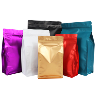 哑光铝箔自立八边封袋彩色镀铝包装自封袋茶叶零食封口袋印刷定制