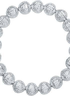 周六福核桃银球手串女S990银手链手饰小众百搭本命年礼物送女友