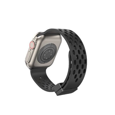 适用iwatch11/10表带s9苹果手表8代apple watch5/se/4/3硅胶磁吸ultra折叠扣透气孔创意运动s10/s11男女腕带