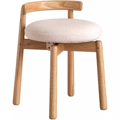 源氏木语加兰实木梳妆凳可旋转