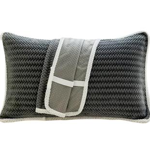 冬季法兰绒枕巾一对装冬天加厚牛奶绒枕头巾盖巾绑带款固定不脱落