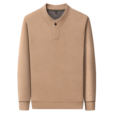 高档男士半高领卫衣潮流纽扣