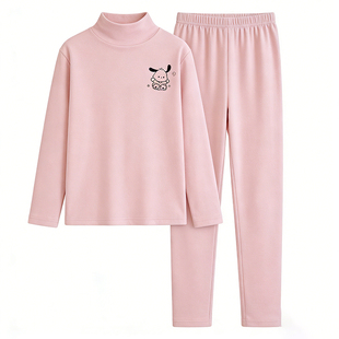 女童保暖内衣套装秋衣秋裤德绒半高领宝宝秋冬款中大童睡衣两件套