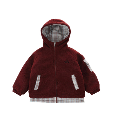 男童秋冬款毛毛衣外套摇粒绒棉服