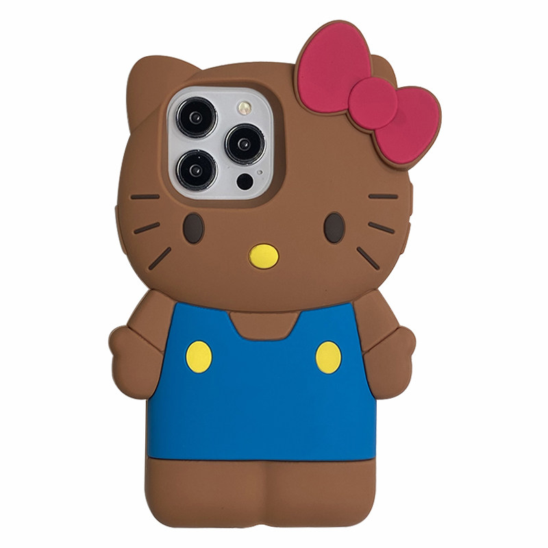 宏界 可爱立体kt猫咪卡通适用苹果14手机壳iphone15新款13promax少女心11全包日韩12pro防摔硅胶保护