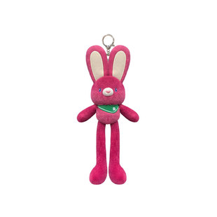 包包挂件玫红色拉耳兔可爱抽拉黑红兔子毛绒玩偶钥匙扣女生日礼物