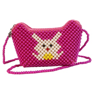 成品儿童珍珠包手工编织串珠包时尚可爱卡通单肩斜挎新潮女包女孩