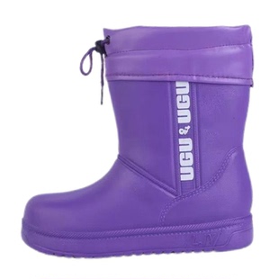 加绒雨鞋雪地靴女男防水雨靴棉靴雨鞋加绒防滑保暖棉鞋EVA厨房