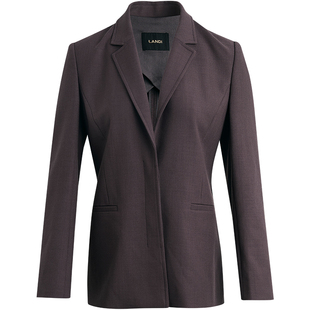 [高智通勤四件套]LANDI灰紫色修身收腰西装外套女套装2026春新品