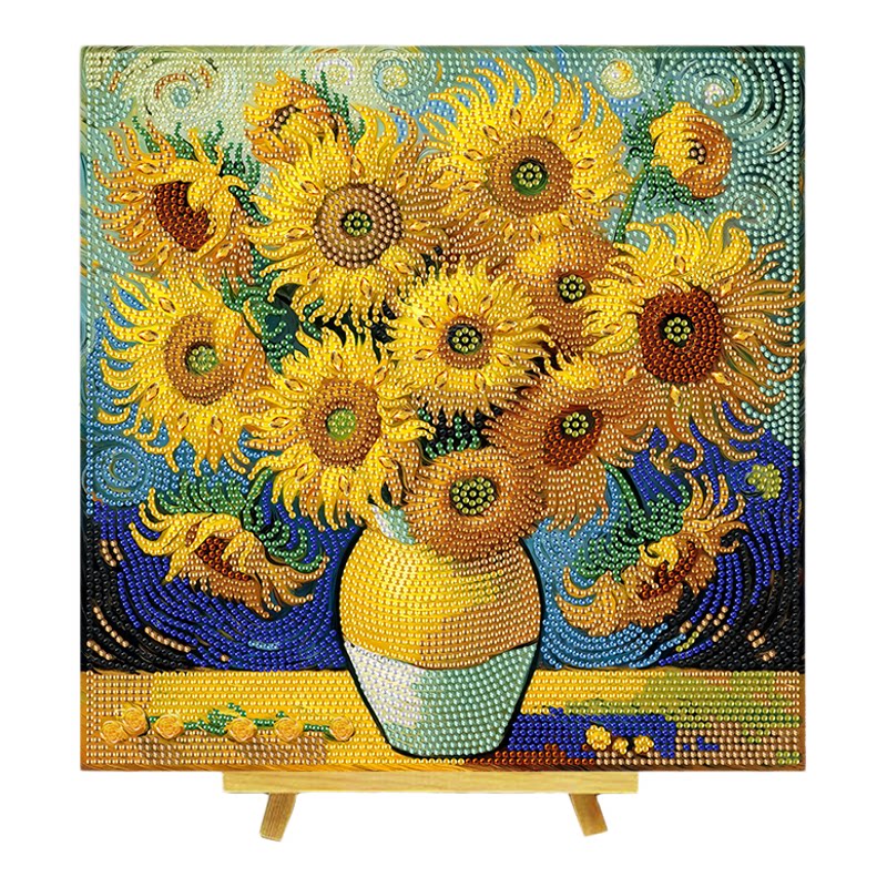 梵高向日葵油画钻石画手工DIY