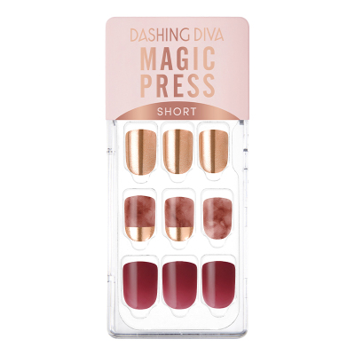 新娘款红色穿戴甲自带背胶甲片