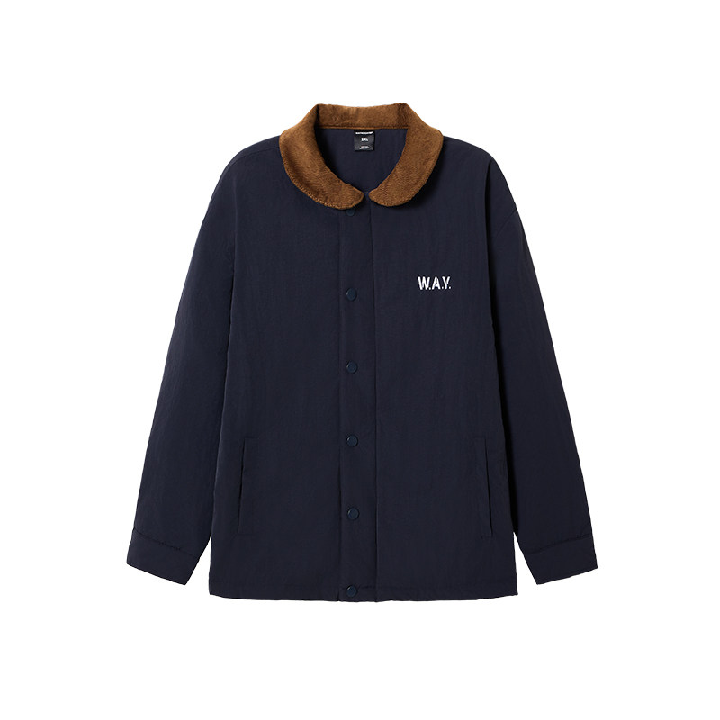 韦恩泽维尔加厚冬季撞色翻领棉服