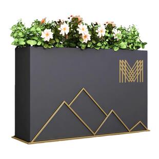 不锈钢花箱户外花坛铁艺大花槽外摆花池室外组合广场门店隔断厂家
