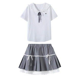杨可可大女童夏装套装裙子2026新款夏季衣服初高中生女孩JK学院风