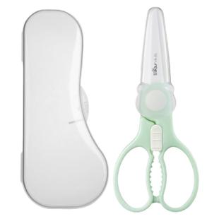 小熊辅食剪宝宝辅食陶瓷剪刀婴儿食物剪可剪肉便携外带食物小剪刀