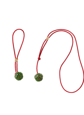 天然和田玉俄罗斯碧玉小花款红绳合金有钱花款戒指手链 玉石饰品