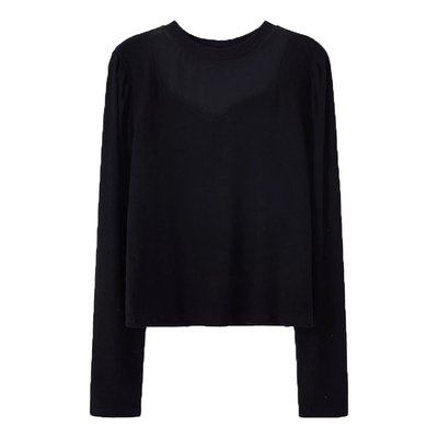 大码毛衣女半高领网纱针织打底衫