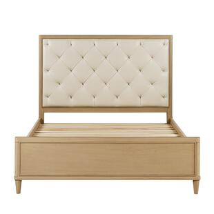 HarborHouse美式家具实木轻奢头层牛皮真皮主卧华夫格双人床婚床