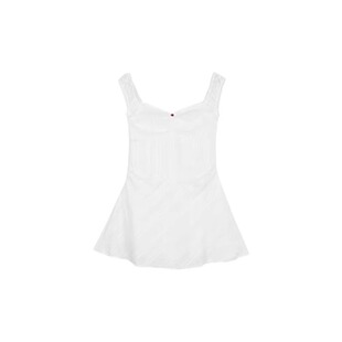 夏季新款甜辣掐腰白色连衣裙女海边度假显瘦露背纯欲风短裙小个子