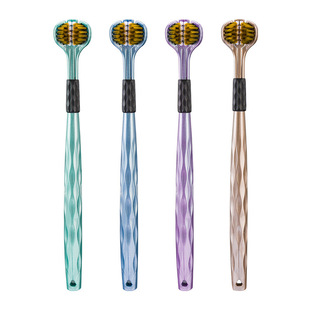 三面软毛牙刷360度家庭装成人家用去渍学生牙缝清洁舌苔三头牙刷