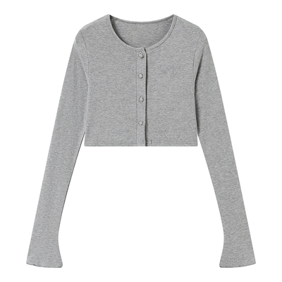 jazz烫钻十字架显瘦短款开衫外套