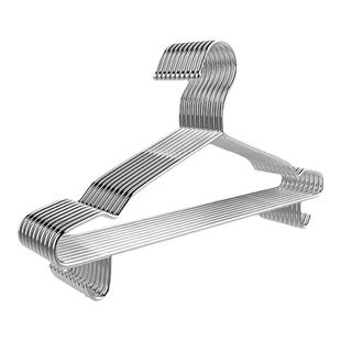 带勾挂钩衣架子实心不锈钢家用衣撑撑子加粗加厚衣挂冬天晾衣服架