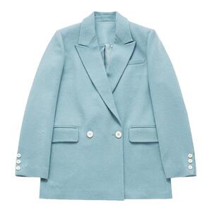 鹿王羊绒翻领双排扣百搭外套西服