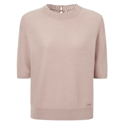 VGRASS100绵羊毛手钩领短袖针织