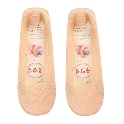纯棉蕾丝硅胶防滑日系大码船袜