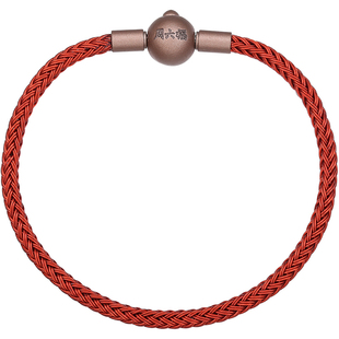 周六福 多种转运珠DIY合金手钢绳手链穿串珠黄金黑红日韩编织配绳