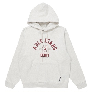 ABLE JEANS 新款美式街头复古基础款字母连帽套头卫衣男女同款