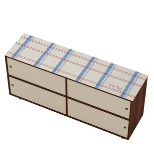 糖果便签中古风格子玄关进门柜垫长条皮革易打理台面餐桌垫可定制