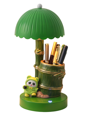 可爱熊猫收纳笔筒小夜灯装饰摆件