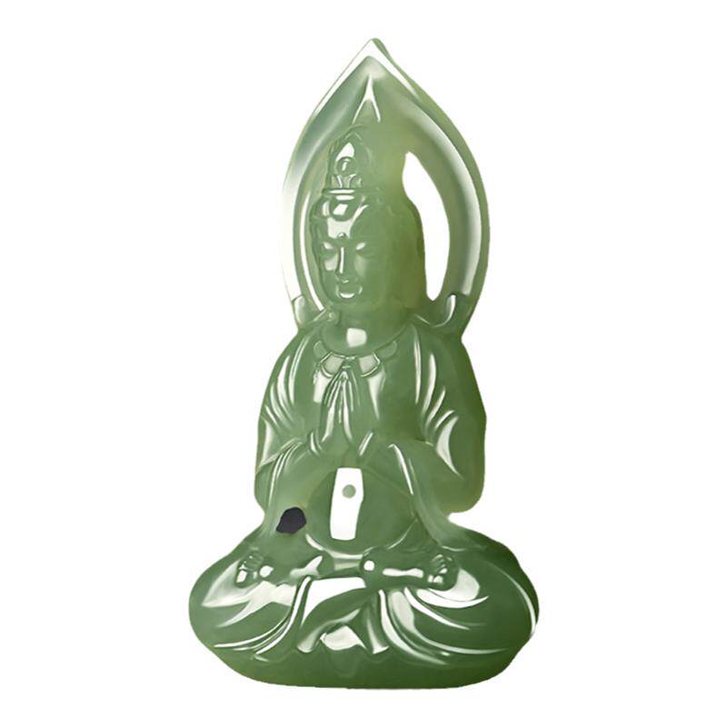 羊脂白玉立体观音吊坠