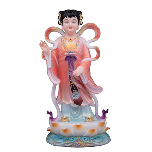 了凡居善财童子龙女佛像金童玉女神像童男童女家用客厅汉白玉摆件