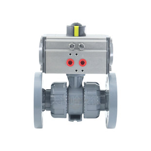 哈蒙德气动CPVC法兰球阀活接油任双法兰高温防爆开关阀调节阀防腐