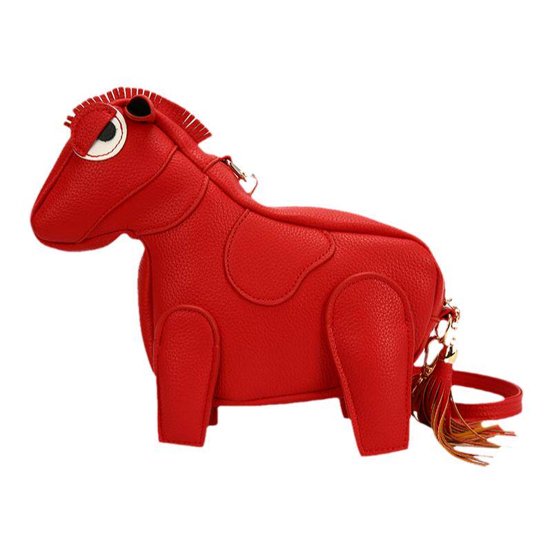 卡通立体创意小马包潮流苏斜挎包
