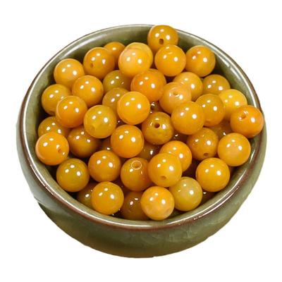 天然黄龙玉散珠圆珠子