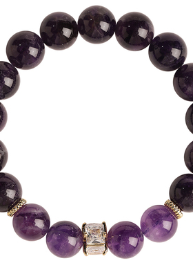 普陀山上岸天然紫水晶好运手串女