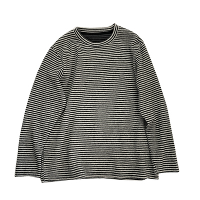 韩系撞色细条纹长袖打底衫