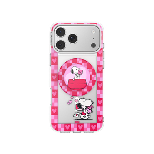 【史努比的情书·手机壳】PopSockets泡泡骚x史努比系列磁吸防摔手机壳苹果iPhone17/16ProMax/Pro 爱心格纹