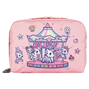 LeSportsac乐播诗TOKIDOKI™系列红粉色卡通大容量化妆收纳手机包