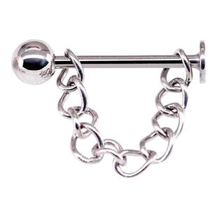 rock boil钛钢恶魔锁链唇钉唇钉链唇环辣妹朋克耳骨钉尖锥女潮酷