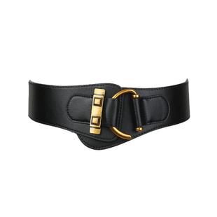 真皮松紧弹力装饰宽腰带女时尚百搭个性女士腰封配外套大衣毛衣潮