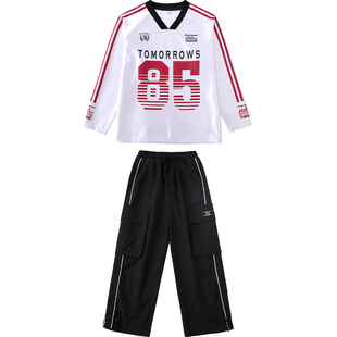 hiphop街舞穿搭裤子上衣男童女童潮酷爵士jazz表演儿童演出服舞蹈