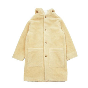 法国制造DE BONNE FACTURE休闲中长款羊皮毛连帽大衣DUFFLE COAT