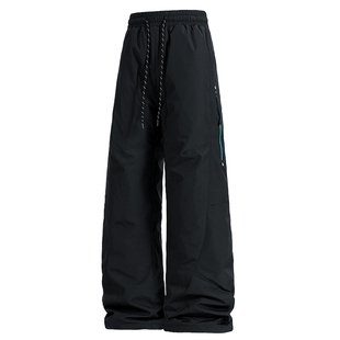 男士滑雪裤保暖鸭绒羽绒裤男款加厚冬季2025新款黑色运动裤冲锋裤