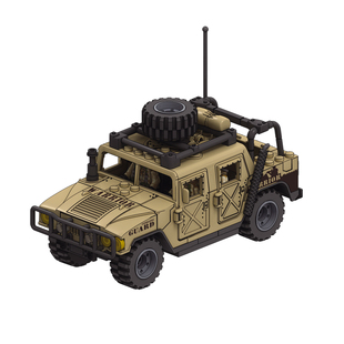 中国积木军事场景系列悍马车特种兵公仔男孩人仔儿童益智拼装玩具