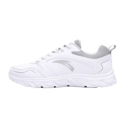 安踏跑步鞋女运动鞋小白鞋皮面