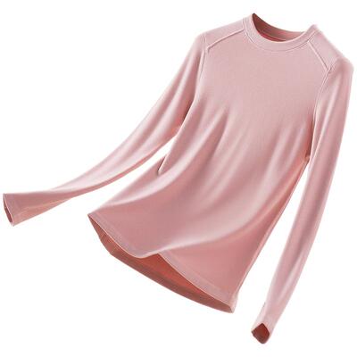 竖条德绒修身显瘦发热打底衫女